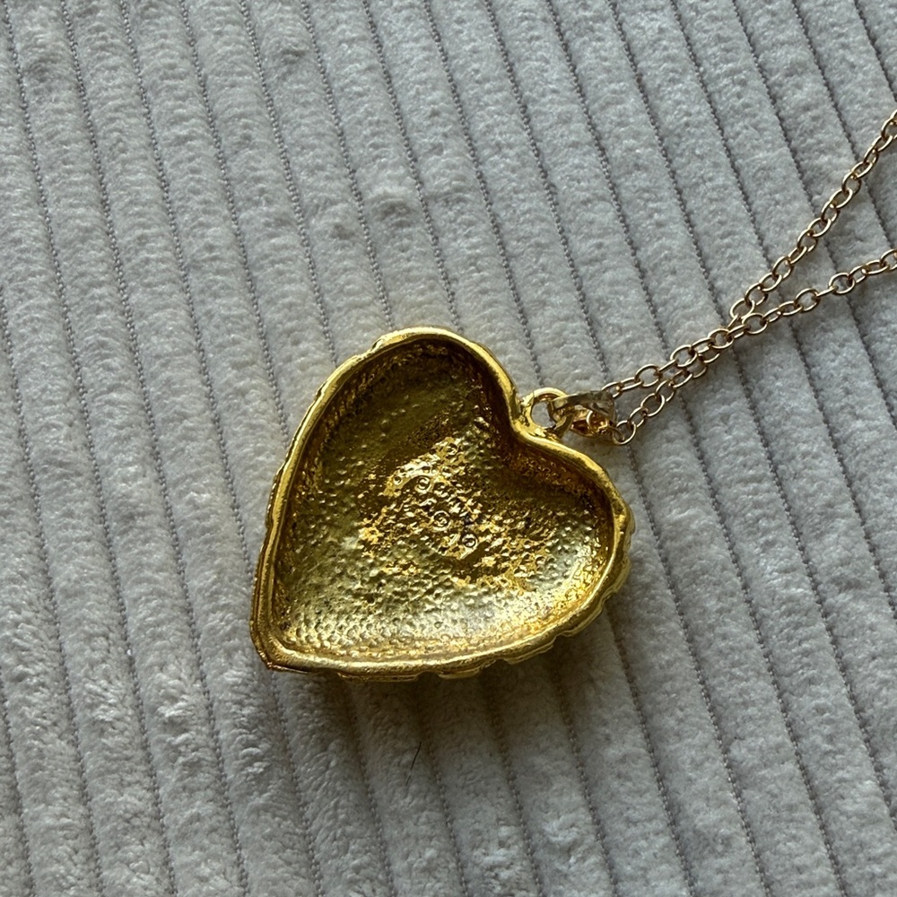 Chanel CC 14k gold plated heart pendant necklace - Picture 3 of 3